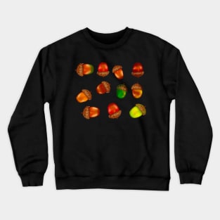 Acorn multi colour color acorn seasonal pattern simple costume Autumn decorations for  Fall Autumn Crewneck Sweatshirt